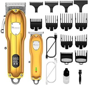 SURKER Mens Hair Clipper Professional Hair Trimmer Barber Clipper Set Beard Trimmer Cordless Hair Cutting Grooming Kit LED Display USB Rechargeable