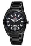 NAVIFORCE Men's Sports Military AUTO Date Stainless Steel Analog Wristwatches (Black), Quartz Movement