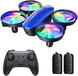 Tomzon A23 Mini Drone for Kids with LED Lights, RC Quadcopter with Altitude Hold, 3D Flip, Headless Mode and 3 Speeds, Kids Drone with 5 Light Modes, 2 Batteries, Toy Gift for Boys and Girls Blue