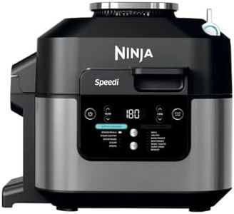 Ninja Speedi Multikocher, 5,7L, 12-in-1 Multicooker, Air fryer Heißluftfritteuse, Slow Cooker Langsamkochen, Grillen, Backen, Schwarz ON500EU