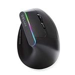 DELUX Rechargeable Wireless Ergonomic Mouse, 2.4G and Bluetooth Vertical Mouse, 4000DPI, 6 Buttons, Reduce Hand Strain and Wrist Pain, for Laptop PC Windows (M618DB-Black)