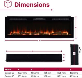 Dimplex 60" Optiflame Electric Fireplace – Black
