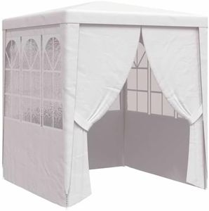 vidaXL Professional Party Tent with Side Walls Outdoor Marquee Wedding Gazebo Event Tent Camping Heavy Duty Canopy Pavilion 2.5x2.5 m White 90 g/m²