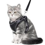 Zoivane Cat Harness, Cat Leash with Harness, Cat Harness for Persian Cat, Harness for Cat of All Kinds, Comfortable & Secure, Easy Control, Adjustable & Durable Cat Vest Harness - Small (Black & Grey)