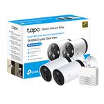 Tapo 2K QHD Wireless Outdoor Security Camera, 2-Cam with Hub included, 180-Day Rechargeable Battery, 4MP, Colour Night Vision, AI Detection, SD Storage, Works with Alexa & Google (Tapo C420S2)