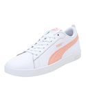 Puma Women Puma Smash Wns V2 L Sneakers, Puma White-Apricot Blush-Puma Black, 5 UK