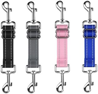 Dog Collar Clips Yinshiang (4 Pcs) Dog Collar Connector Backup Collar Reflective Nylon Puppy Collar Double Ended Clip Strap, Adjustable Pet Dog Collar Connector for Dog Harness to Collar Safety Clip