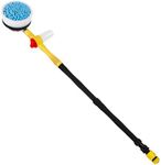 VICASKY Car Wash Brush with Hose Attachment, 360 Car Wash Brush with Soap Dispenser, Soft Bristle Car Cleaning Brush Mop Scrub Brush, Flow Through Car Washing Brush Kit Long Handle