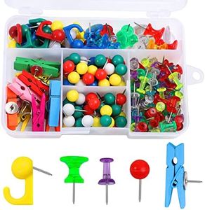 BESARME 200 Pcs Push Pins for Bulletin Board, Thumb Tacks for Cork Board