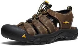 KEEN Men's Newport Closed Toe Leather Sandals, Bison, 10.5 US