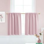 PANELSBURG Pink Bathroom Curtains Window for Small Kids Girls Shower Bathroom Decor,Set of 2 Panels,36 Inch Length