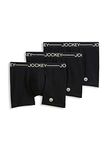 Jockey Men's Underwear Organic Cotton Stretch 4" Trunk - 3 Pack, Black, M