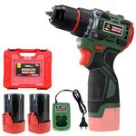 JPT Pro Series 18V Brushless Cordless Impact Drill with 2 Lithium-ion Batteries & Charger, 10MM Keyless Metal Chuck, 2-Speed, 25+3 Torque Settings, 70NM High Torque (With One Year Motor Warranty)