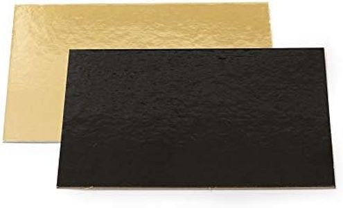 Decora, 0932591 Assiette sous-gâteau en Carton, Revêtue de Plastique, Épaisseur de 3 mm, Idéale pour présenter et Servir des gâteaux, Couleur Or et Noir, Rectangulaire 30 x 40 cm.