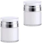 Cream Jar Vacuum Bottle Cosmetics Sub Bottle,2Pcs Airless Pump Jars,Empty Cosmetic Jar,Acrylic Makeup Cosmetic Jar Containers,Acrylic Makeup Cosmetic Jar,Empty Cream Containers,Airless Pump Jar Pot