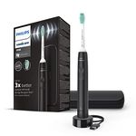 Philips Sonicare 3100 Electric Toothbrush, Sonic Toothbrush, Pressure Sensor and Timer, Travel Case, Black, HX3673/14