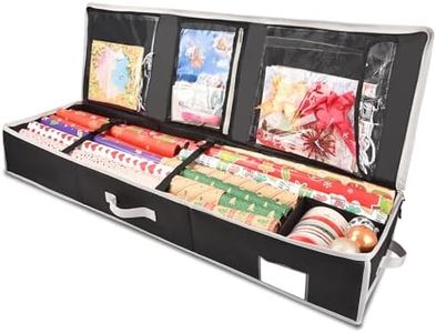 EXLIFBAG Wrapping Paper Organizer Storage for Christmas Gifts Wrapping Pape, Fits Ribbon, Ornaments, Holiday Accessories, 40"