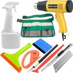 Spanno Vinyl Wrap Tool Kit Window Tint Vinyl Wrap Installation Kit, Include Felt Squeegee, Heat Gun, Utility Knife, Wrapping Bag, Water Blade, (10 Pcs Tinting Kit)