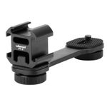 SuteFoto Ulanzi PT-3 Triple Cold Shoe Mounts Plate Microphone Extension Bar Bracket Stand Gimbal Accessories Compatible for Zhiyun Smooth 4/DJI OSMO Mobile 2/Feiyu Vimble 2