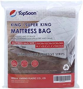 Topsoon King Size Bolsa de colchón Resistente con Tiras Adhesivas Dobles de 98.5 "x11.8 x75.6 de Espesor 75 micrones para Guardar y Mover el colchón
