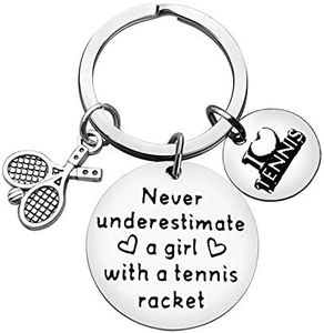 Vadaka Tennis Lover Jewelry Gift Tennis Gift Keychain for Girls Teens Tennis Girl Jewelry Tennis Player Gift Inspirational Gift for Tennis Girl Christmas Birthday Graduation Gift