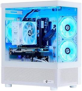NINGMEI Gaming PC Desktop Computer,AMD Ryzen 5 5500 4.2 GHz,GeForce GTX 1660 Super 6GB,1TB NVMe SSD,16GB DDR4 3200MHz, Air Cooled Prebuilt,650W PSU,Windows 11 Home, Gamer PC, White