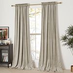 NICETOWN Camel Room Darkening Velvet Curtains, Velvet Drapes Bedroom Window Curtains 84 inch Long, Living Room Rod Pocket Window Treatment Velvet Curtains Farmhouse for Apartment, Set of 2, 52" Width