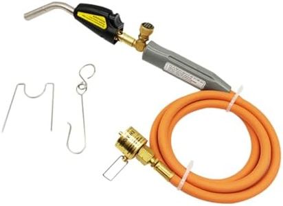 Intendvision Propane Torch Head, Mapp Gas Torch with Trigger Start, Adjustable Flame Knob, 1.5m Hose, Soldering Brazing Welding BBQ Torch Fuel by Propane Mapp Map Pro Gas (Includes Cylinder Clip)