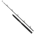 Fladen 6ft / 1.85m Fishing Rod Euro Gold Trolling Offshore Deep Sea (2 Section Blank) Boat Rod Black/Gold Three Weights 30-50lbs 50-80lbs 80-130lbs (50 to 80lb class)