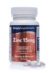 Zinc Tablets 15mg | Potent One-a-Day Formula | 120 Tablets | Supports The Immune System, Fertility & Skin, Hair & Nails