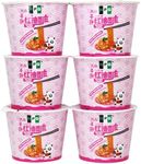 NPG Chili Oil Spicy Wide Instant Ramen Noodles 3.7 Oz (Pack of 6), with Tingling Numbing Sichuan Peppercorn and Chili Oil Seasoning, Non-Fried Sweet Potato Noodles, Instant Spicy Cup Noodles, Hot and Sour Flavor