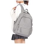 Backpack for School Women College High School Bag for Girls Teen Boys Book Bag Casual Travel Laptop Backpacks for Men Grey