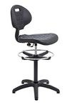 Office Hippo Laboratory Desk Chair, Robust Office Chair For Contract Use With Adjustable Seat, Versatile & Lightweight Easy-Clean Chair With High Rise Static Draughtsman - Black