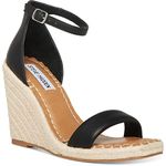 Steve Madden Women's Submit Wedge Sandal, Black, 10