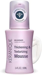 Keranique Volumizing Mousse for Women - Thickening and Styling Anti-Frizz Foam for Fine, Straight, Wavy, and Curly Hair