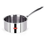 Sumeet Cook Smart Triply Sas (Steel-Aluminium-Steel - 3 Layers) Sauce Pan - 1.7 Ltr - 16Cm, Stainless Steel,Silver, 1700 milliliter