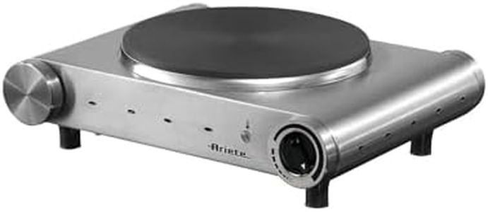 Ariete 993 Fornello elettrico da viaggio - Piastra singola in Ghisa - Diametro 188 mm - Temperatura Regolabile - 1500 Watt - Acciaio