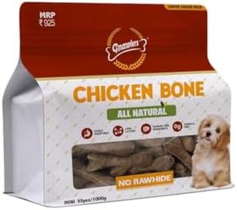 Gnawlers Dog Chicken Chew Bone, 100% Rawhide Free, Made up of Vegetable Protein, 4`inch, 22 Piece, 1 Kg, Medium (Pack of 1) by Sniff N Licks