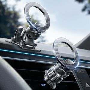 LISEN for MagSafe Car Phone Mount -Strong Magnets Magnetic Phone Holders for Your Car 2-in-1 Vent Dashboard Magnet Cell Phones Holder Mounts Car Accessories Gitfs for Men Women fit iPhone, CarbonFiber