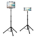 Tablet Floor Stand, Height Adjustable Cellphone Floor Stand with 360°Rotating Tripod Mount, Compatible with iPhone iPad Mini/Air/Pro and All 5.5-12.9 Inch Devices