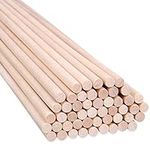 H&S Wooden Dowels - 100 pcs - 30cm x 6mm Unfinished Natural Wood Sticks - Ultra-Smooth Dowel Rods for Crafts - Cake Dowel - Craft Stick - Dowels Cake Support - Unfinished Wood Craft