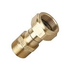 Pressure Washer Swivel Joint Brass High Pressure Washer Coupler Male M22 Hose Adapter for Car Cleaning Water Gun 14mm Internal Thread 3000 Psi Cadac Quick Release Gas Connector