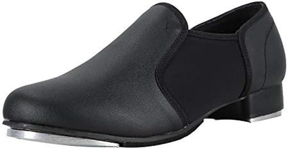 Linodes Unisex PU Leather Slip On Tap Shoe Dance Shoes for Women and Men's Dance Shoes-Black-8.5M