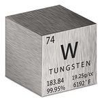 Shimeyao Tungsten Cube Metal Density Cubes Pure Metal High Density Element Cube for Element Collections Lab Experiment Material Hobbies Heavy Small Objects Experience (Tungsten, 1.5 Inch)