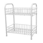 Fruit Vegetable 2 Tier Rack Storage Shelf Organizer Stand CART Trolley Kitchen (White, 2 Tier) (White, 2 Tier) (2 Tier Fruit and Veg Rack, 2)