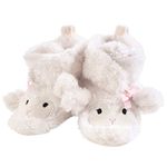 Hudson Baby Unisex-child Girl Lamb Cozy Fleece Booties with Sherpa Bottom (White , 12-18 Months)