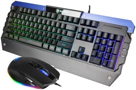 SADES Gaming Keyboard and Mouse Kit, Wired RGB Backlit 104 Keys, All-Metal Panel Design, Anti-Ghosting - Perfectly Suited for MAC and Windows PC Gamers