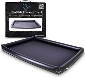 Inflatable Nuru Massage Sheet | Black Durable PVC Waterproof Sheet with Inflatable Sides | 205cm x 156cm x 12cm
