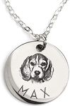 MignonandMignon Personalized Pet Gifts Custom Pet Jewelry Dog Necklace Cat Gift Custom Portrait Unique Gift LCN-AP (Silver)