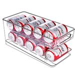 BingoHive Rolling Can Dispenser Fridge Beer Can Organiser Soda Can Dispenser for Fridge Kitchen Cupboard Pantry Countertop 10 Standard Size 330ML Beer Soda Pop Cans Storage Storage Pantry Organisation